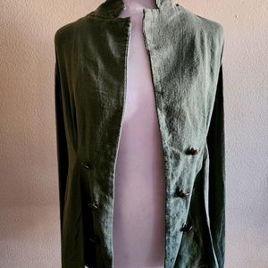 Free People Army Green Blazer Jacket